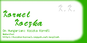kornel koczka business card