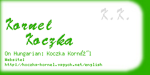 kornel koczka business card
